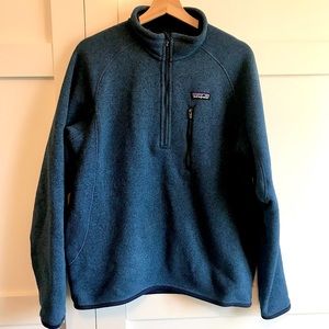 Men’s Patagonia pull over 1/4 zip Better Sweater fleece, Medium, blue